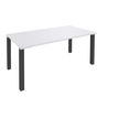 Bureau droit EXPRIM - L180 cm - Plateau Blanc perle - Pieds carbone