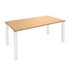 Bureau droit EXPRIM - L180 cm - Plateau imitation Hêtre - Pieds Blanc