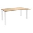 Bureau Vague EXPRIM - L160 cm - Retour droite - Plateau imitation Chêne clair - Pieds blanc
