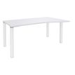 Bureau Vague EXPRIM - L160 cm - Retour droite - Plateau Blanc perle - Pieds blanc