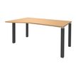 3253310164796-Bureau Vague EXPRIM - L140 cm - Retour gauche - Plateau imitation Hêtre - Pieds carbone--0