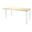 Bureau Vague EXPRIM - L140 cm - Retour gauche - Plateau imitation Erable - Pieds blanc