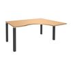 3253310164062-Bureau compact EXPRIM - L160 cm - Retour droite - Plateau imitation Hêtre - Pieds carbone (Pieds de renfort obligatoire à rajou--0
