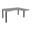 Bureau compact EXPRIM - L160 cm - Retour droite - Plateau imitation Chêne gris - Pieds carbone (Pieds de renfort obligatoire à rajouter - non inclus)