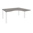 Bureau compact EXPRIM - L180 cm - Retour droite - Plateau imitation Chêne gris - Pieds blanc (Pieds de renfort obligatoire à rajouter - non inclus)