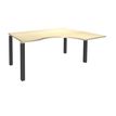 Bureau compact EXPRIM - L160 cm - Retour droite - Plateau imitation Erable - Pieds carbone (Pieds de renfort obligatoire à rajouter - non inclus)