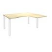 3253310164352-Bureau compact EXPRIM - L180 cm - Retour droite - Plateau imitation Erable - Pieds blanc (Pieds de renfort obligatoire à rajou--0