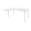 Bureau compact EXPRIM - L160 cm - Retour gauche - Plateau Blanc perle - Pieds blanc (Pieds de renfort obligatoire à rajouter - non inclus)