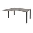 Bureau compact EXPRIM - L180 cm - Retour gauche - Plateau imitation Chêne gris - Pieds carbone (Pieds de renfort obligatoire à rajouter - non inclus)