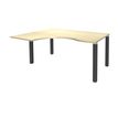 3253310164529-Bureau compact EXPRIM - L180 cm - Retour gauche - Plateau imitation Erable - Pieds carbone (Pieds de renfort obligatoire à rajou--0