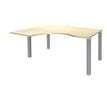 Bureau compact EXPRIM - L180 cm - Retour gauche - Plateau imitation Erable - Pieds alu (Pieds de renfort obligatoire à rajouter - non inclus)