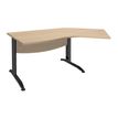 Bureau 135° IDRA - retour d'angle à droite - L180 cm - Pieds anthracite - plateau imitation Chêne clair