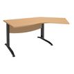 Bureau 135° IDRA - retour d'angle à gauche - L180 cm - Pieds anthracite - Plateau imitation Hêtre