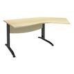 Bureau 135° IDRA - retour d'angle à droite - L180 cm - Pieds anthracite - plateau imitation Erable