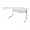 Bureau 135° IDRA - retour d'angle à gauche - L180 cm - Pieds blanc - plateau Blanc perle