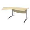 Bureau 135° IDRA - retour d'angle à gauche - L180 cm - Pieds aluminium - plateau imitation Erable