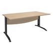 Bureau droit IDRA - L160 cm - Pieds anthracite - plateau imitation Chêne clair
