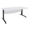 Bureau droit IDRA - L160 cm - Pieds anthracite - plateau Blanc perle