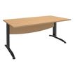 Bureau droit IDRA - L160 cm - Pieds anthracite - Plateau imitation Hêtre