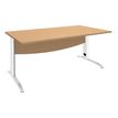 2012348122595-Bureau droit IDRA - L180 cm - Pieds blanc - Plateau imitation Hêtre--0