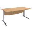 Bureau droit IDRA - L180 cm - Pieds alu - Plateau imitation Hêtre