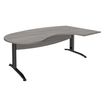Bureau compact manager retour à droite IDRA - 200 cm - Pied anthracite - Chêne gris (Pieds de renfort obligatoire à rajouter - non inclus)