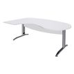 Bureau compact manager retour à gauche IDRA - 200 cm - Pied alu - Blanc perle (Pieds de renfort obligatoire à rajouter - non inclus)