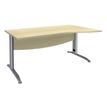 Bureau droit IDRA - Vague à droite - L160 cm - Pieds alu - plateau imitation Erable