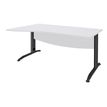 Bureau droit IDRA - Vague à gauche - L140 cm - Pieds anthracite - plateau Blanc