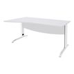 Bureau droit IDRA - Vague à gauche - L140 cm - Pieds blancs - plateau Blanc