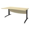 Bureau droit IDRA - Vague à gauche - L160 cm - Pieds anthracite - plateau imitation Erable