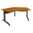 0400794086431-Bureau symétrique 120° IDRA - L180 cm - Pieds anthracite - plateau imitation Merisier--0