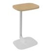 Gueridon ILO - L40xP30xH66cm - pieds blanc - finition chêne clair