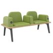 Banquette ILO - 2 places L172xP67cm -  carbone - structure chêne clair - tissu kiwi