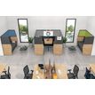 3253310170056-Banquette acoustique IN'TEAM - L170 x H 150 x P170 cm - 3 places - structure chêne gris et carbone - pan--3