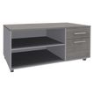 Console mobile EXPRIM/LOFTER/LEVEL - L120 x H63 x P60 cm - 2 tiroirs dont 1 DS - coté aluminium - finition façade et dessus imitation Chêne gris