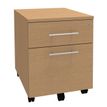 Caisson mobile LEVEL/STEELY/WOODY- L43 x H56 x P60 cm - 2 tiroirs dont 1 DS - Imitation Hêtre