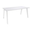 Bureau simple STEELY - L160 cm - Pieds blanc - plateau Blanc Perle