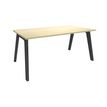 Bureau simple STEELY - L180 cm - Pieds carbone - plateau imitation Erable