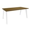 Bureau simple STEELY - L180 cm - Pieds blanc - plateau imitation noyer