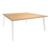 Bureau double STEELY - L140 cm - Double face Depart - Pieds blanc - plateau imitation Hêtre