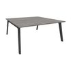 Bureau double STEELY - L140 cm - Double face Depart - Pieds carbone - plateau imitation Chêne gris