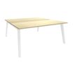Bureau double STEELY - L140 cm - Double face Depart - Pieds blanc - plateau imitation Erable
