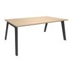 Bureau STEELY Manager - L180 x P100 x H72,5 cm - plateau imitation Chêne clair - Pieds carbone