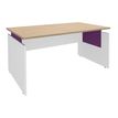 Bureau INEO JET UP Bureau Vallée - Réglable en hauteur - L120 x H74/78/82 x P80 cm - Pieds blanc - plateau imitation chêne clair - Entretoise Violine