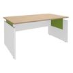 Bureau INEO JET UP Bureau Vallée - Réglable en hauteur - L120 x H74/78/82 x P80 cm - Pieds blanc - plateau imitation chêne clair - Entretoise Anis
