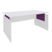 Bureau INEO JET UP Bureau Vallée - Réglable en hauteur - L160 x H74/78/82 x P80 cm - Pieds blanc - plateau blanc - Entretoise Violine