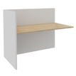 Banque d'accueil Module de départ haut OLA - L82,5 x H112 x P82,5 cm - structure blanc perle, plateau chêne clair