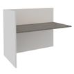 Banque d'accueil Module de départ haut OLA - L142,5 x H112 x P82,5 cm - structure blanc perle, plateau chêne gris