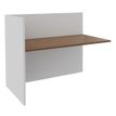 Banque d'accueil Module de départ haut OLA - L162,5 x H112 x P82,5 cm - structure blanc perle, plateau noyer